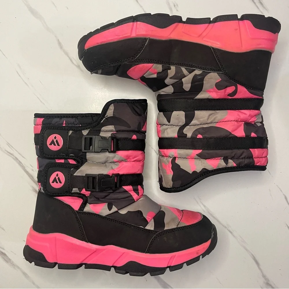 Girls’ Snow Boots Pink and Black Size 3 Little Girl